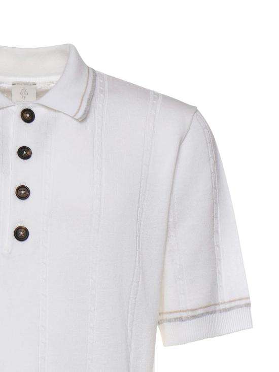 26SS 일레븐티 폴로 티셔츠 M76MAGM42MAG0M018 011302 White Light Gray Sand - ELEVENTY