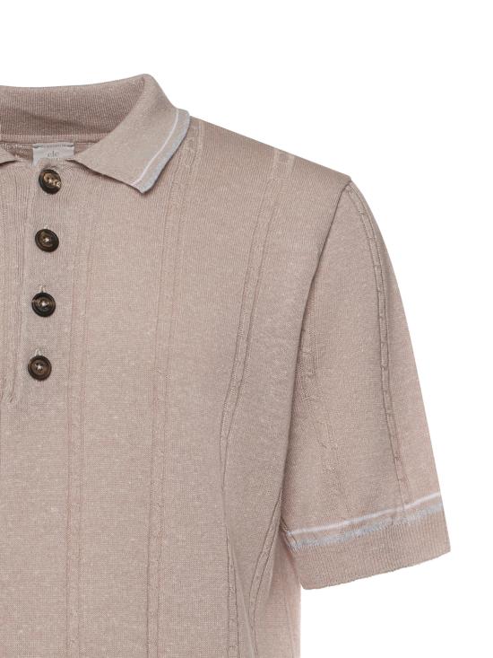 26SS 일레븐티 폴로 티셔츠 M76MAGM42MAG0M018 261301 Blush Light Gray White - ELEVENTY