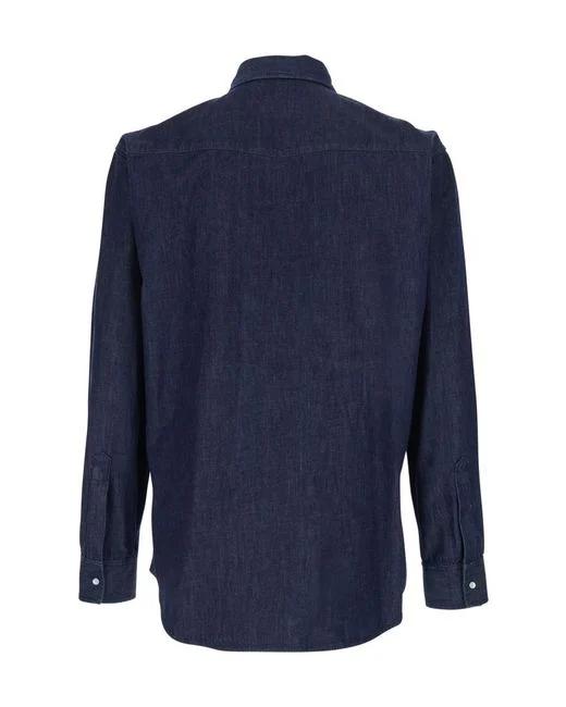 26SS 디스퀘어드2 긴팔 셔츠 S74DM1025D30029 470 NAVY BLUE - DSQUARED2