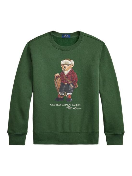 25FW [키즈] 랄프 로렌 캐시미어 니트 323981261001 300 HOL25 BEAR BOTTLE GREEN