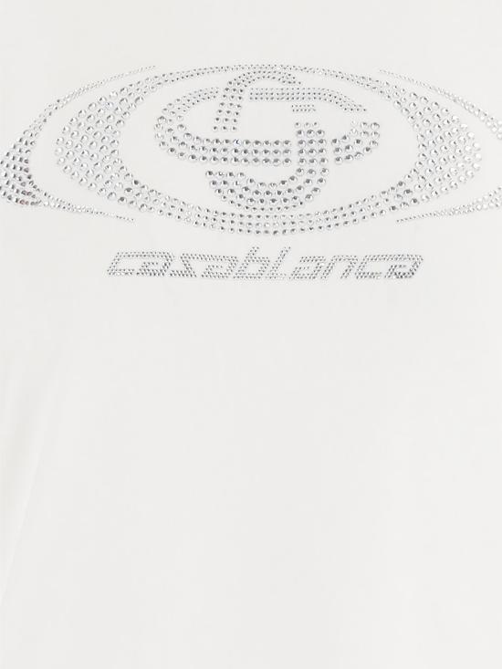 26SS 카사블랑카 반팔 티셔츠 WSP26JTS02004 CRYSTAL WARPED LOGO - CASABLANCA