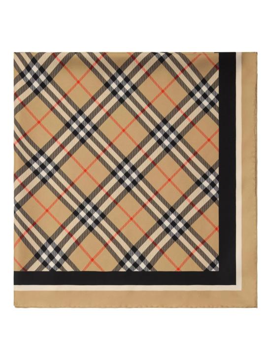 26SS 버버리 체크 실크 스카프 8113048 X Sand - BURBERRY