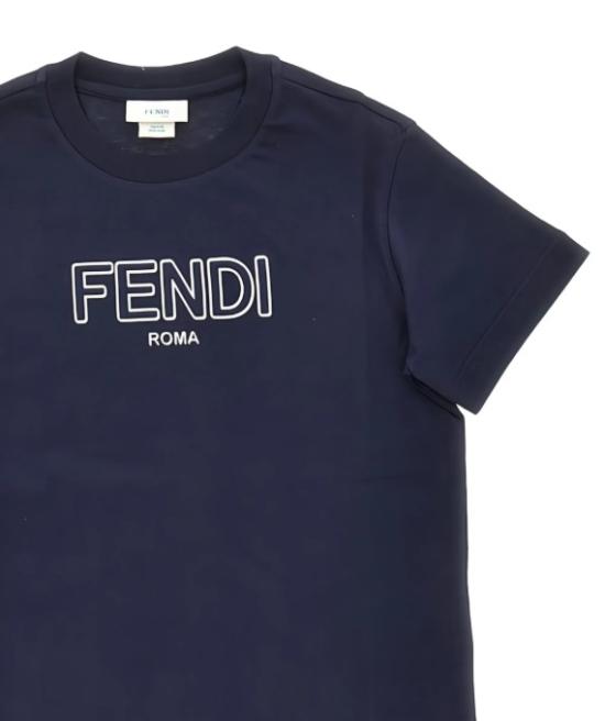 26SS [키즈] 펜디 티셔츠 JUI202 7AJF0QG0 Dark blu - FENDI