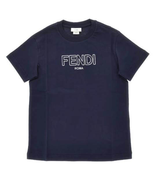 26SS [키즈] 펜디 티셔츠 JUI202 7AJF0QG0 Dark blu