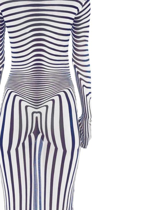 26SS 장 폴 고티에 미디 원피스 26 01 W DR132 M019P0359 Ecru navy - JEAN PAUL GAULTIER