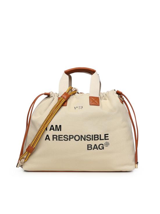 26SS 브이73 토트백 73BS9N005 RESPONSIBLEOFF WHITE CUOIO OFF WHITE TAN