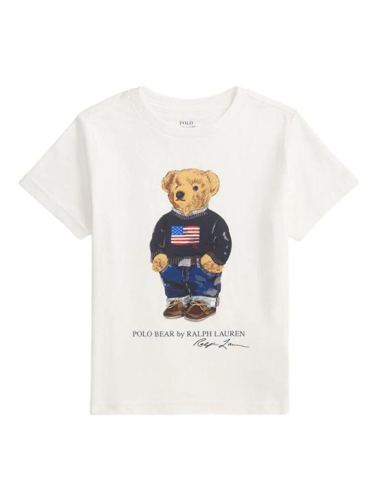 26SS [키즈] 랄프 로렌 트레이닝 상의 322P00508001 100 WHITE CORE BEAR
