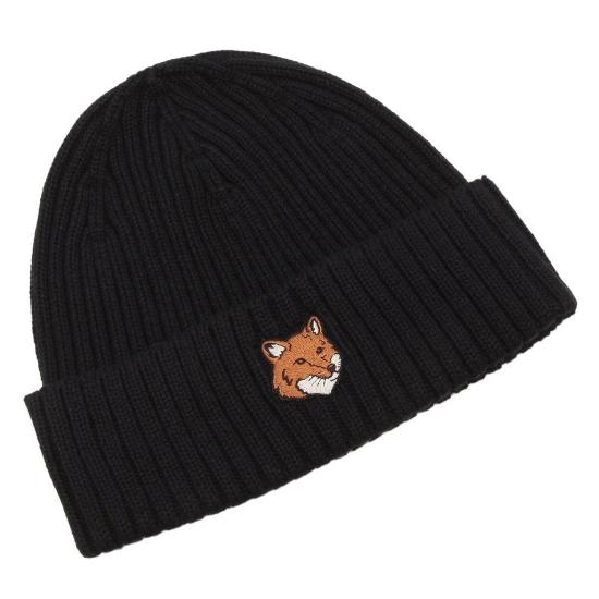 26SS 메종키츠네 폭스 헤드 비니 PM06111KT1140 P199 BLACK