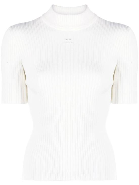 26SS 쿠레쥬 리에디션 니트 탑 숏슬리브 PERMPU026FI0001 HERITAGE WHITE