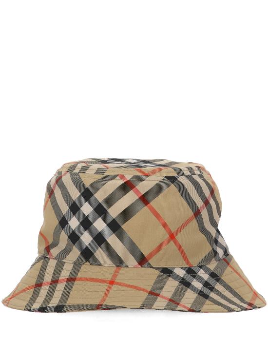 26SS 버버리 EKD 체크 패턴 버킷햇 8100740 X SAND IP CHECK