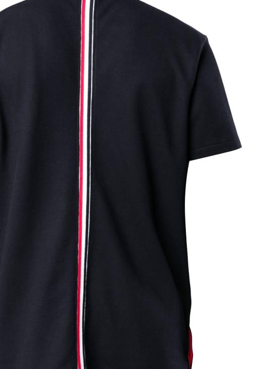 26SS 톰브라운 클래식 피케 스트라이프 릴렉스드 폴로 티셔츠 MJP042A 00050415 Blue - THOM BROWNE