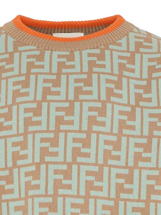 26SS [키즈] 펜디 캐시미어 니트 JUG204 AVVTF1UVJ Camel water green - FENDI