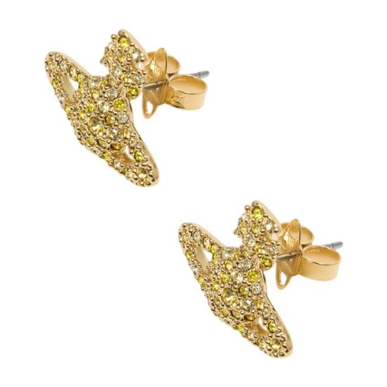 26SS 비비안웨스트우드 그레이스 바스 릴리프 스터드 이어링 62010124 02R979 R979 gold - VIVIENNE WESTWOOD