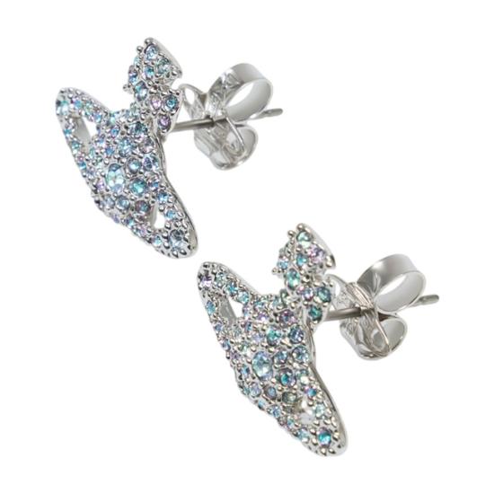 26SS 비비안웨스트우드 그레이스 바스 릴리프 스터드 이어링 62010124 02P441 P441 silver - VIVIENNE WESTWOOD