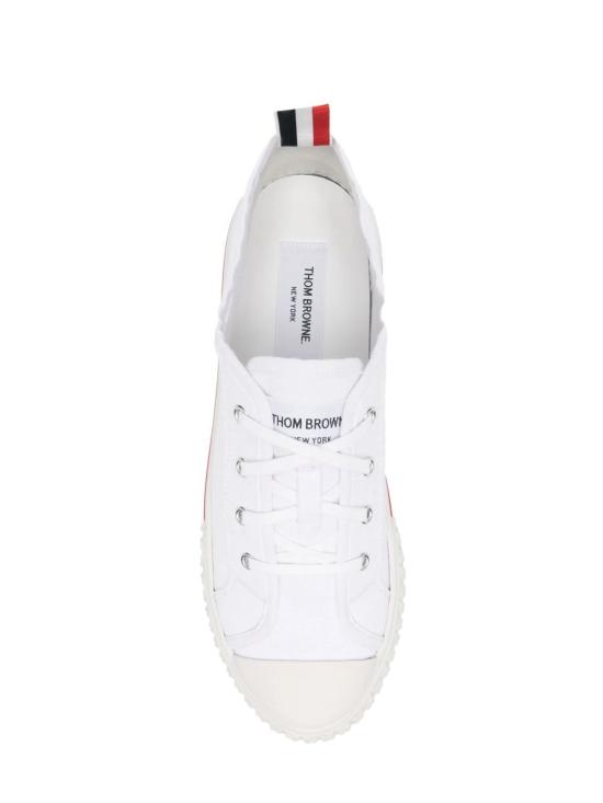 26SS 톰브라운 타탄 트레드 컬리지에이트 로우 스니커즈 MFD253A F0102100 White - THOM BROWNE