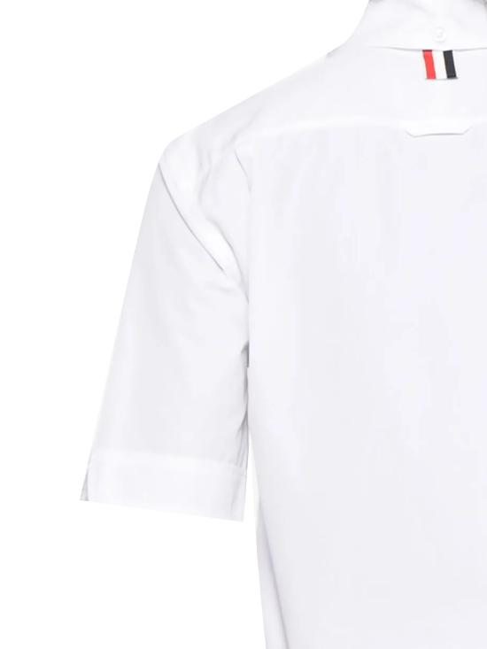 26SS 톰브라운 옥스포드 크롭 숏 슬리브 셔츠 FLL205A F0313100 White - THOM BROWNE