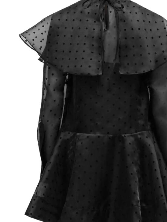 26SS 가니 오간자 서클 칼라 폴카 도트 미니 드레스 A1030179 099 Black - GANNI
