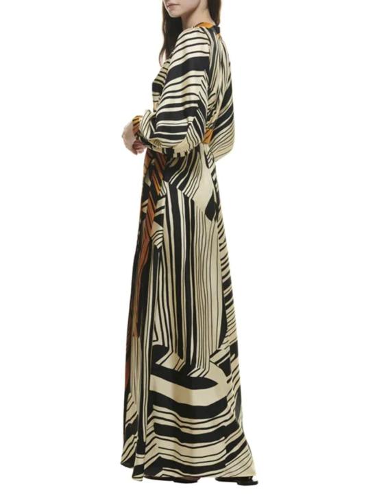 26SS 라쿠엘 디니즈 롱 원피스 5L03177 00701 IVORY BLACK TANGERINE - RAQUEL DINIZ