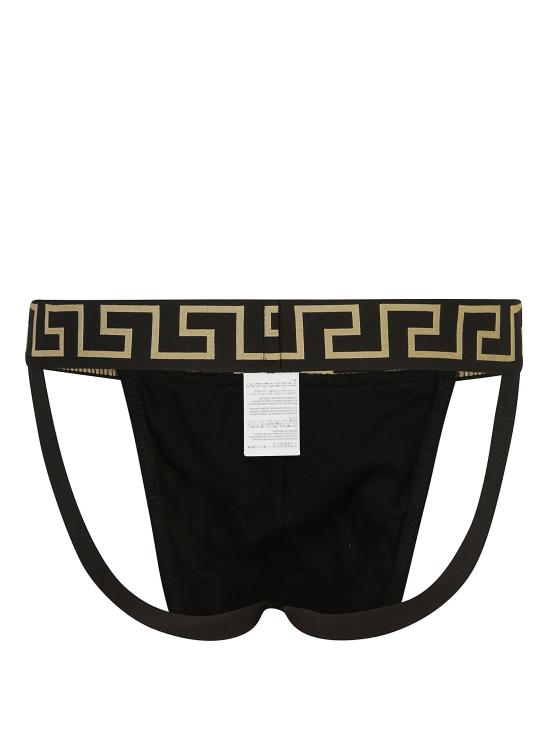 26SS 베르사체 팬티 AUU01017 1A10011A80G black gold Greek key - VERSACE
