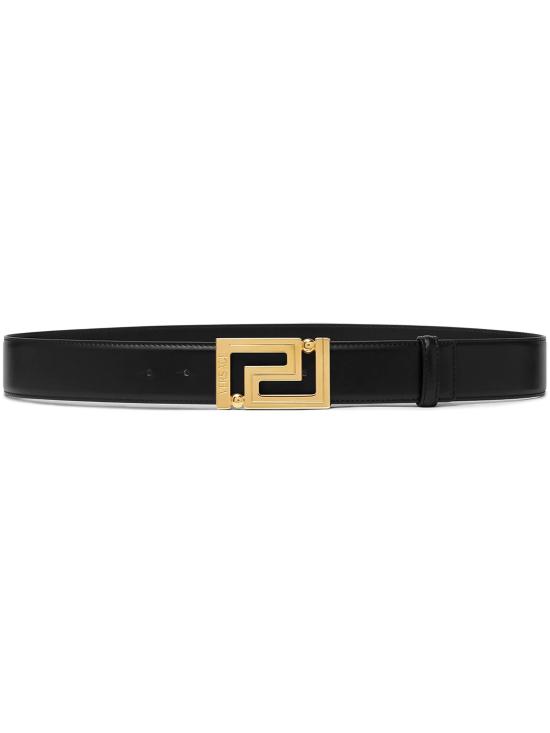 26SS 베르사체 가죽 벨트 1013861 DVTP11B00V Black Versace Gold