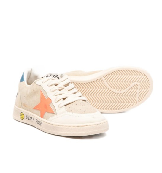 26SS [키즈] 골든구스 스니커즈 GJF00439 F00805015863 BEIGE RED BLUE - GOLDEN GOOSE