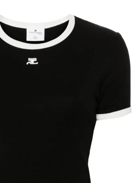 26SS 쿠레쥬 반팔 티셔츠 VESJTS017JS0070 9901 BLACK HERITAGE WHITE - COURREGES