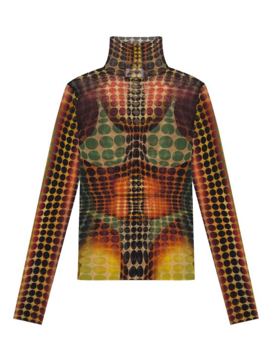 26SS 장 폴 고티에 반팔 티셔츠 26 01 W TO445 M018P155060 ORANGE BLUE BROWN