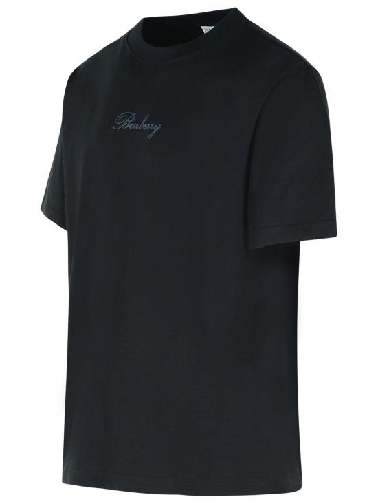 26SS 버버리 체크 커시브 로고 코튼 티셔츠 8119183A1189 Black - BURBERRY