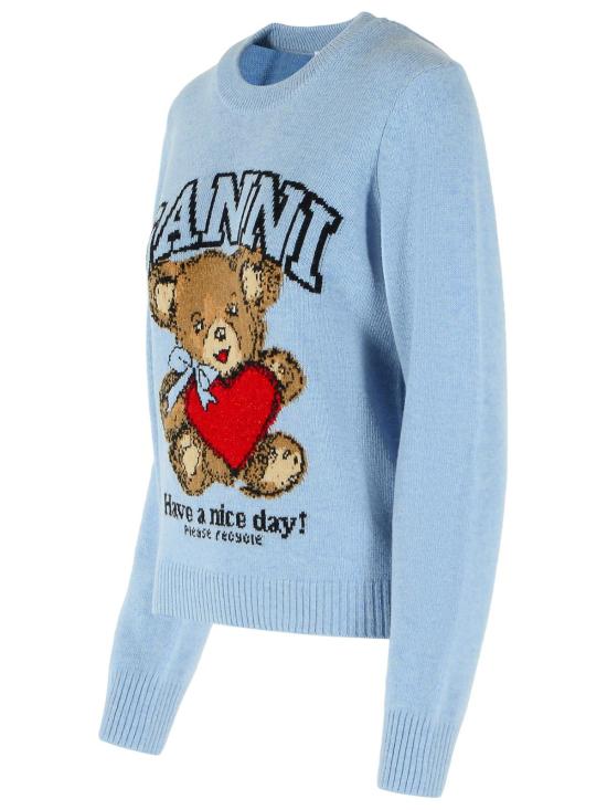 26SS 가니 그래픽 울 니트 A1070047646 Light Blue - GANNI