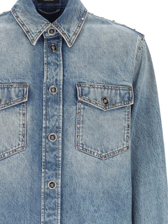 26SS 베르사체 데님 셔츠 1022747 1A168041D190 Blue - VERSACE