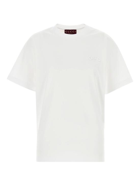 26SS 구찌 자수 코튼 저지 티셔츠 837959 XJHMR9051 White