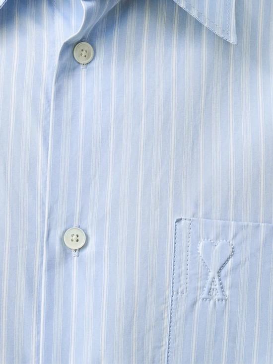 26SS 아미 코튼 롱 슬리브 드 하트 박시 셔츠 USH766 CO02194844 BLEU CACHEMIRE BLANC - AMI
