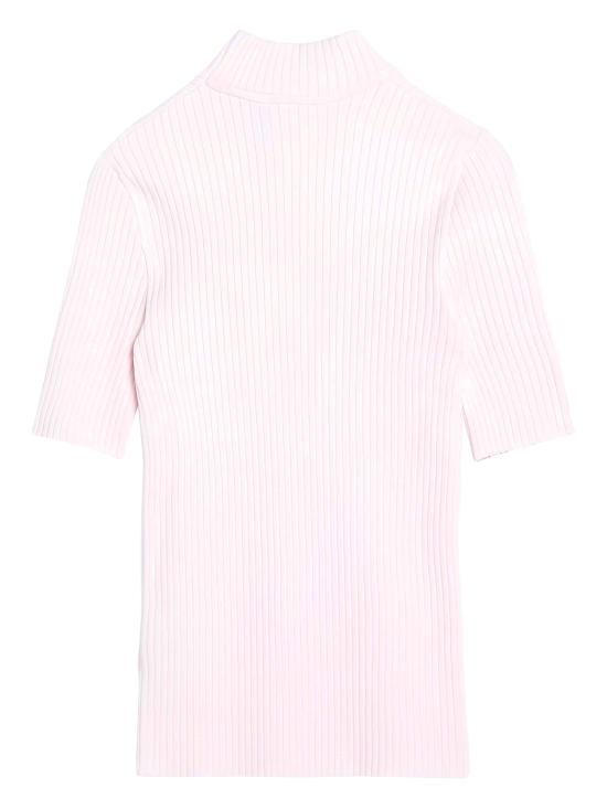 26SS 쿠레쥬 리에디션 니트 탑 숏슬리브 PERMPU026FI0001 5009 Pale pink - COURREGES