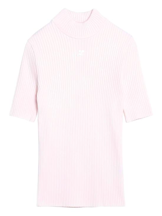 26SS 쿠레쥬 리에디션 니트 탑 숏슬리브 PERMPU026FI0001 5009 Pale pink