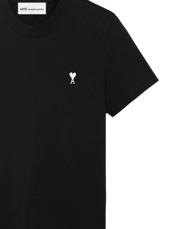 26SS 아미 스몰 하트 로고 코튼 크롭 티셔츠 FTS347 724045 BLACK WHITE CREAM - AMI