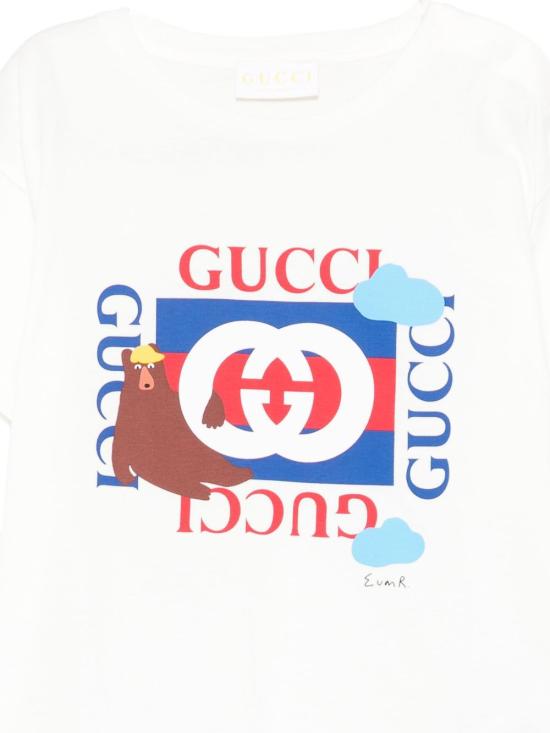 26SS [키즈] 구찌 티셔츠 837171 XJHPW9214 New White mc - GUCCI