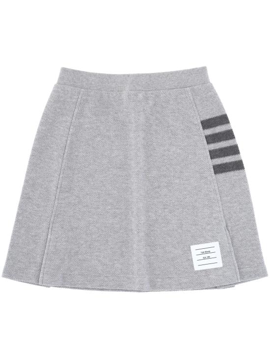 26SS 톰브라운 텍스처드 피케 4바 박스 플리츠 미니 스커트 FJK146A J0248050 Pale grey