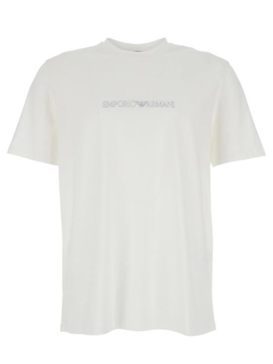 26SS 엠포리오 아르마니 반팔 티셔츠 EM004583 AF13669M0307 OFF WHITE EA LOGO