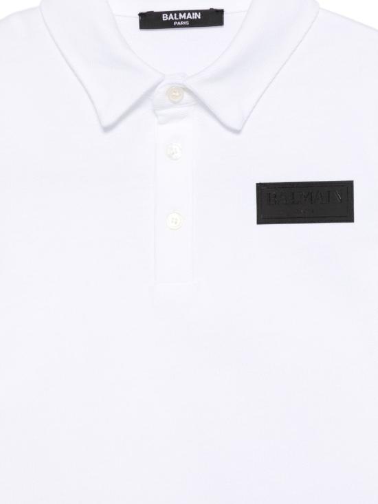 26SS [키즈] 발망 폴로 셔츠 BY8Q01 Z3658100NE White - BALMAIN