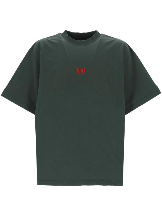 26SS 발렌시아가 로렐 클래식 티셔츠 764235 TSVC93044 DARK GREEN RED