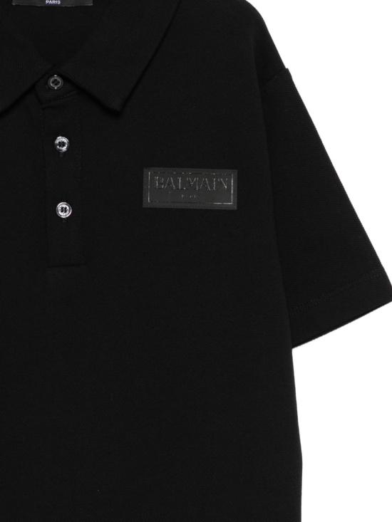 26SS [키즈] 발망 폴로 셔츠 BY8Q01 Z3658930NE Black - BALMAIN