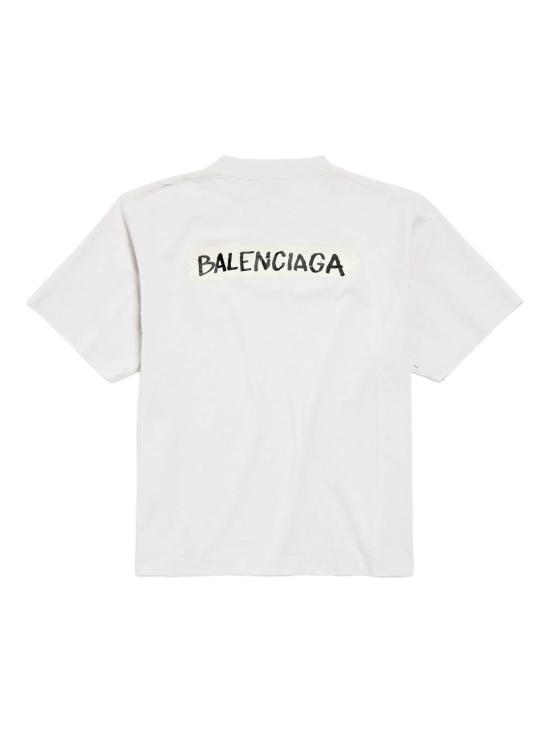 26SS 발렌시아가 마스킹 테이프 티셔츠 850990 TTVL69012 DIRTY WHITE - BALENCIAGA