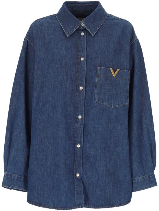 26SS 발렌티노 PAP 셔츠 8B3DB03K 9YA558 MEDIUM BLUE