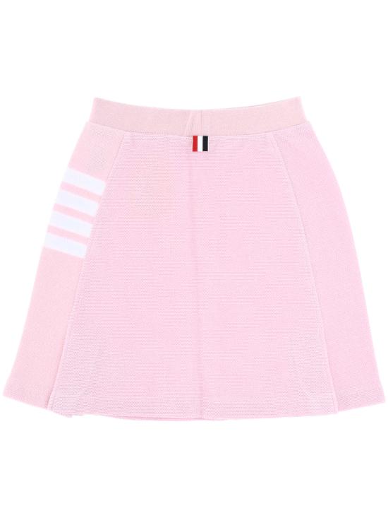 26SS 톰브라운 텍스처드 피케 4바 박스 플리츠 미니 스커트 FJK146A J0248680 LT PINK - THOM BROWNE