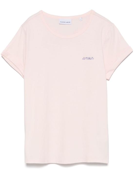 26SS 메종 라비쉬 반팔 티셔츠 WWPOITOUAMOUR ENGLISH PINK