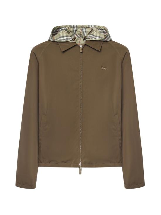  버버리 자켓 리버서블 체크 코튼 재킷, 마시 그린 색상