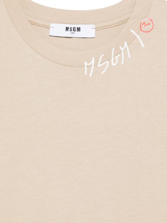 26SS [키즈] 엠에스지엠 티셔츠 S6MSJBTH240 015 Beige - MSGM
