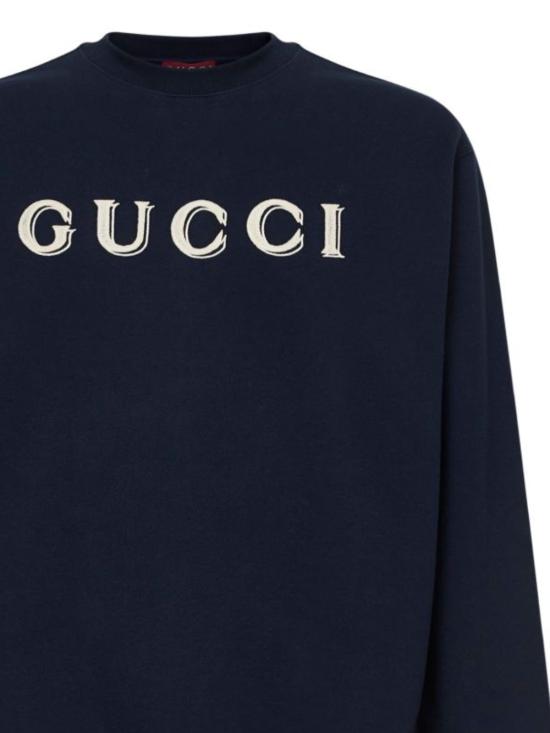26SS 구찌 자수 코튼 저지 스웨트셔츠 854224 XJHNA4794 BLUE NAVY MIX - GUCCI