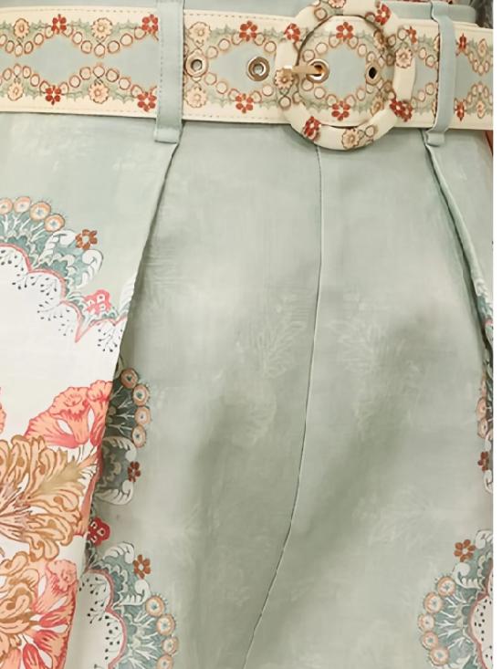 26SS 짐머만 숏팬츠 4558ARS263 WPFM WALLPAPER FLORAL MINT - ZIMMERMANN