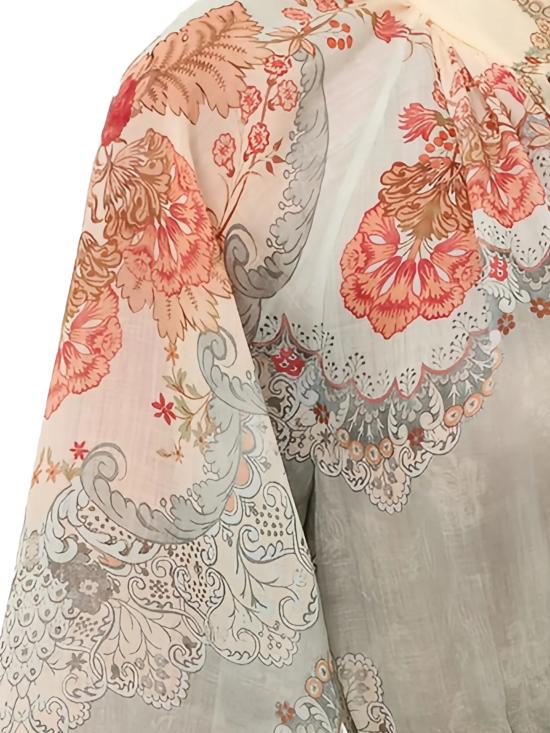 26SS 짐머만 셔츠 4273TRS263 WPFM WALLPAPER FLORAL MINT - ZIMMERMANN